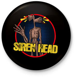 printfashion Siren head - Kitűző, hűtőmágnes - Fekete (3677173)