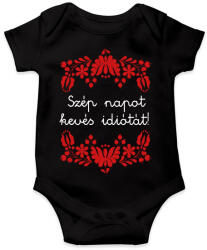 printfashion Szép napot kevés idiótát! - Baba Body - Fekete (16384863)