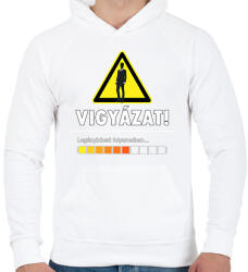 printfashion Vigyázat! Legyénybúcsú folyamatban - Férfi kapucnis pulóver - Fehér (6314887)