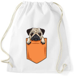 printfashion Mopsz zsebminta - Sportzsák, Tornazsák - Fehér (13142935)