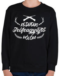 printfashion Trófeagyűjtő póló - Gyerek pulóver - Fekete (7492776)