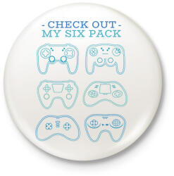 printfashion Gamer six pack - Kitűző, hűtőmágnes - Fehér (6150715)