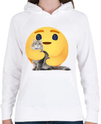 printfashion Cica - Női kapucnis pulóver - Fehér (13040167)