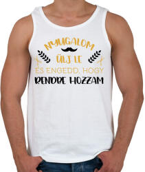 printfashion Engedd, hogy rendbe hozzam - Férfi atléta - Fehér (9118053)