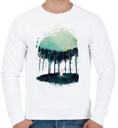 printfashion Deep in the forest - Férfi pulóver - Fehér (220058)