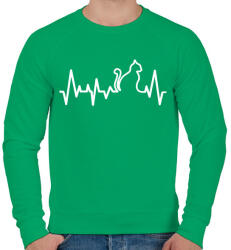 printfashion Cica szívverés - Férfi pulóver - Zöld (211659)