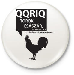 printfashion kiskakas-black - Kitűző, hűtőmágnes - Fehér (3077396)