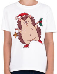 printfashion Karácsonyi süni - Gyerek póló - Fehér (5566955)