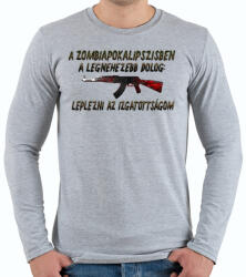 printfashion Zombiapokalipszis - Férfi hosszú ujjú póló - Sport szürke (536507)