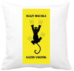 printfashion Igazi macska gazdi vagyok - Párnahuzat, Díszpárnahuzat - Fehér (6304917)
