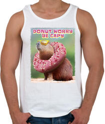 printfashion Donut worry be Capy - Férfi atléta - Fehér (13607063)