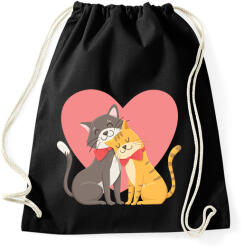 printfashion Cat Love - Sportzsák, Tornazsák - Fekete (2193253)