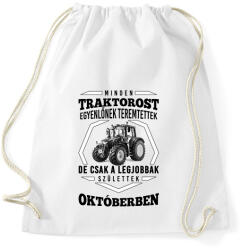 printfashion TRAKTOROS SZÜLINAP - Október - Sportzsák, Tornazsák - Fehér (2645768)
