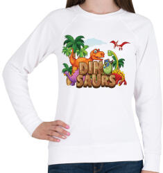 printfashion Dinoszauruszok - Női pulóver - Fehér (5076088)