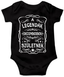 printfashion A legendák decemberben születnek - Baba Body - Fekete (7409442)