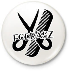 printfashion fodrász - Kitűző, hűtőmágnes - Fehér (7325972)