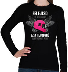 printfashion Bukósisakot visel - Női hosszú ujjú póló - Fekete (15042902)