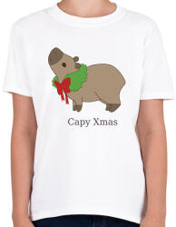 printfashion capybara család - koszorú - Gyerek póló - Fehér (14887655)