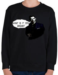 printfashion WHAT IS IT YOU DESIRE? - Gyerek pulóver - Fekete (1837452)