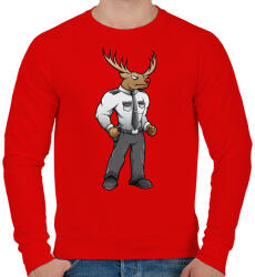 printfashion Deer Security - Férfi pulóver - Piros (864461)