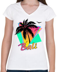 printfashion Bali - Női V-nyakú póló - Fehér (1489664)