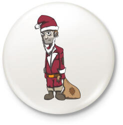 printfashion Bad Santa - Kitűző, hűtőmágnes - Fehér (3077285)