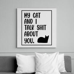 printfashion My cat and I - black - Vászonkép - Fehér (7048122)