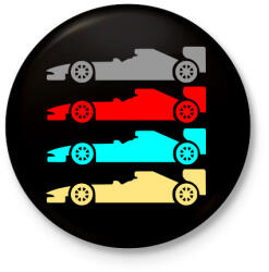 printfashion forma 1 verseny autók - Kitűző, hűtőmágnes - Fekete (11448127)