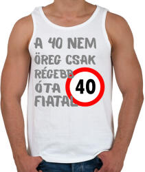 printfashion 40 éves Sz. - Férfi atléta - Fehér (16107836)