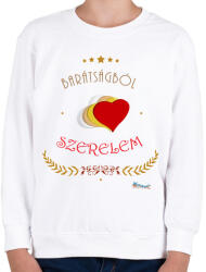 printfashion Barátság - szerelem - Gyerek pulóver - Fehér (498114)