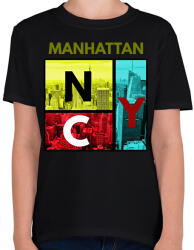 printfashion NYC MANHATTAN - Gyerek póló - Fekete (2321982)