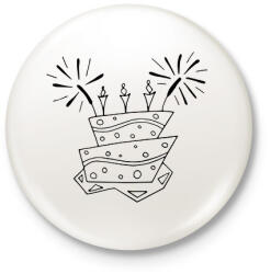 printfashion Szülinap - Kitűző, hűtőmágnes - Fehér (15094679)