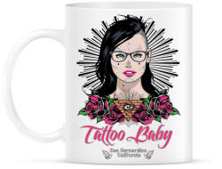 printfashion Tetovált lány - Bögre - Fehér (788531)