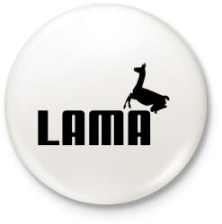printfashion Lama Puma paródia - Kitűző, hűtőmágnes - Fehér (3079126)