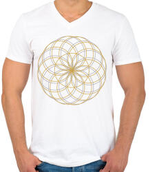 printfashion Lifelotus - Férfi V-nyakú póló - Fehér (6091701)