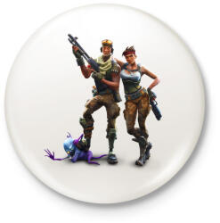 printfashion Fortnite Battle Royale Bajnokok - Kitűző, hűtőmágnes - Fehér (3079048)