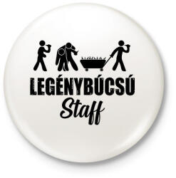 printfashion Legenybúcsú Team Staff - Kitűző, hűtőmágnes - Fehér (7538983)