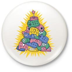 printfashion Gamer Karácsony - Kitűző, hűtőmágnes - Fehér (11533698)