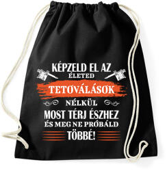 printfashion Tetoválások nélkül - Fehér - Sportzsák, Tornazsák - Fekete (6984117)