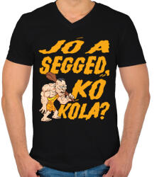 printfashion Jó a segged, kő kóla? - Férfi V-nyakú póló - Fekete (16513653)