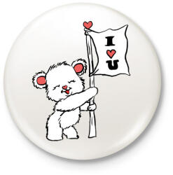 printfashion I LOVE U - Kitűző, hűtőmágnes - Fehér (3083601)