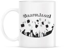 printfashion Gratulálok! - Diplomás minta - Bögre - Fehér (6339038)