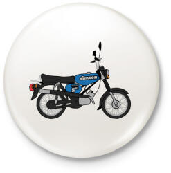 printfashion Simson - Kitűző, hűtőmágnes - Fehér (3090363)