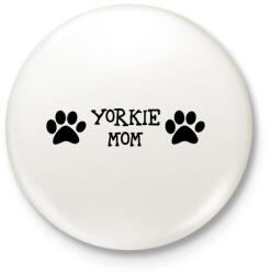 printfashion Yorkshire terrier MOM - Kitűző, hűtőmágnes - Fehér (3088821)