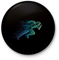 printfashion futás - Kitűző, hűtőmágnes - Fekete (13695205)