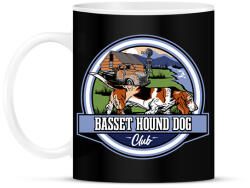 printfashion Basset hound kutya club - Bögre - Fekete (6604262)