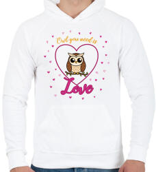 printfashion Owl you need is - Férfi kapucnis pulóver - Fehér (13826618)