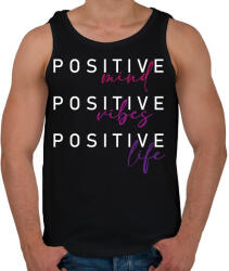 printfashion Positive mind Positive vibes positive vibes - Férfi atléta - Fekete (16393116)
