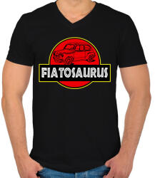 printfashion Fiatosaurus - Férfi V-nyakú póló - Fekete (911580)