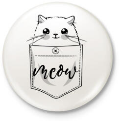 printfashion Zsebcica - Kitűző, hűtőmágnes - Fehér (4284425)